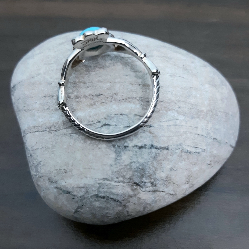 Sz 9 JMH Ireland Claddagh Ring Sterling Silver Sleeping Beauty Turquoise Heart - Picture 6 of 16